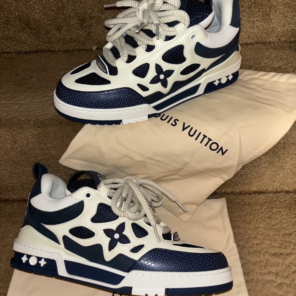 Louis Vuitton Navy and White Sneakers